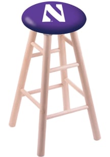 Brown Northwestern Wildcats Round Cushion Maple Pub Stool
