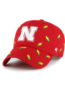 47 Nebraska Cornhuskers Red Confetti Clean Up Womens Adjustable Hat