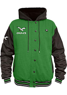 ActionHeat Philadelphia Eagles Mens Kelly Green Retro 5V Varsity Medium Weight Jacket