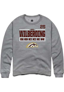 Ava Wilberding Western Michigan Broncos Mens Grey NIL Stacked Box Player Crew