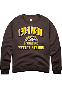 Peyton Stanos Western Michigan Broncos Mens Brown NIL Arch Logo Player Crew