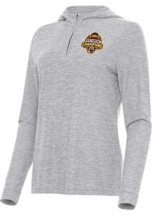 Womens Western Michigan Broncos Grey Antigua 2025 Hockey National Champions Daybreak Qtr Zip