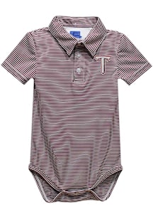 Vive La Fete Troy Trojans Baby Cardinal Pencil Stripe Short Sleeve One Piece Polo