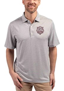 Cutter and Buck Indiana Hoosiers Mens Grey 2025 CFP National Champions Forge Double Stripe Short S..