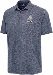 Antigua Seattle Seahawks Mens Navy Blue 2025 NFC Champions Par 3 Short Sleeve Polo