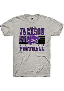 Martel Jackson Rally Mens Ash K-State Wildcats NIL Striped Player T Shirt