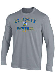 Under Armour San Jose State Spartans Grey Baseball Performance Long Sleeve T Shirt
