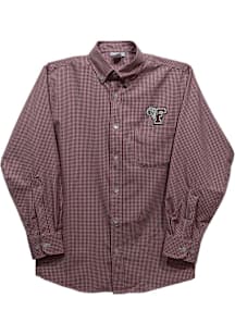 Vive La Fete Fordham Rams Youth Maroon Gingham Long Sleeve Polo