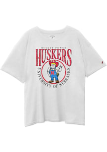 Nebraska Cornhuskers Womens Ivory Intramural Oversized Short Sleeve T-Shirt