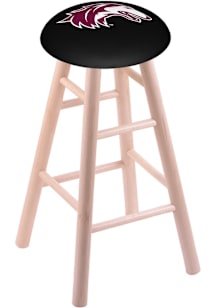 Southern Illinois Salukis Round Cushion Maple Pub Stool - Brown