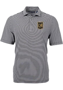 Cutter and Buck Los Angeles FC Black Virtue Eco Pique Stripe Big and Tall Polo