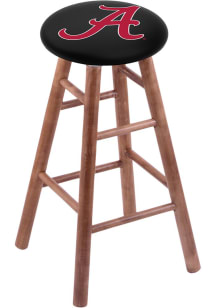 Alabama Crimson Tide Script Round Cushion Maple Pub Stool - Brown