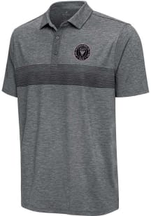 Antigua Inter Miami CF Mens Charcoal Dashing Short Sleeve Polo