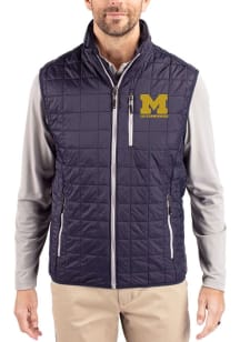 Mens Michigan Wolverines Blue Cutter and Buck Letterwinners M Club Rainier PrimaLoft Vest