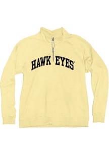 Iowa Hawkeyes Womens Yellow Sanded Fleece Qtr Zip