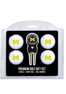 White Michigan Wolverines Divot Tool 4 Pack Golf Gift Set