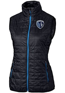 Cutter and Buck Sporting Kansas City Womens Navy Blue Rainier PrimaLoft Vest
