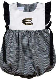 Vive La Fete Emporia State Hornets Baby Girls Black Gingham Bubble Short Sleeve Dress