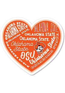 Oklahoma State Cowboys 3.5" Heart Rugged Stickers - Orange