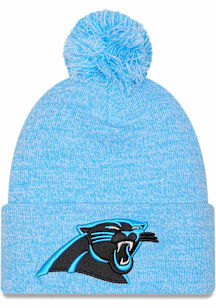 New Era Carolina Panthers Light Blue Marled Cuff Pom Mens Knit Hat