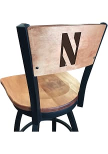 Brown Northwestern Wildcats Maple Seat Maple Back Swivel Pub Stool