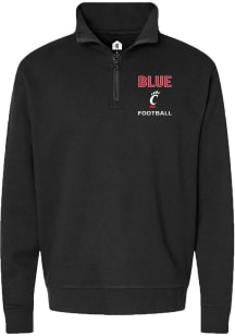 Zander Blue Mens Rally  Cincinnati Bearcats NIL Embroidered Qtr Zip Pullover