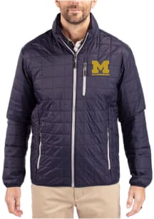 Mens Michigan Wolverines Blue Cutter and Buck Letterwinners M Club Rainier PrimaLoft Medium Weight..