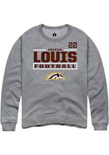 Amarian Louis Western Michigan Broncos Mens Grey Football NIL Stacked Box Player Crew