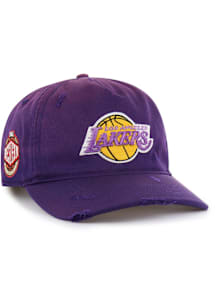 47 Los Angeles Lakers Hardwood Classics Worn Hitch Adjustable Hat - Purple