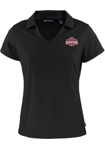 Womens Ohio State Buckeyes Black Cutter and Buck 2024 Football National Champion Daybreak V Neck..