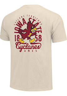 Iowa State Cyclones Ivory Mascot Overlay Short Sleeve T Shirt