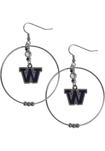 Hoop Washington Huskies Womens Earrings - Grey