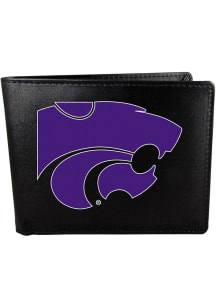 Large Logo K-State Wildcats Mens Bifold Wallet - Black