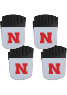 Nebraska Cornhuskers White Bottle Opener Chip Clip