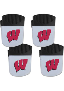 Wisconsin Badgers White Bottle Opener Chip Clip