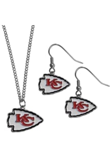 Kansas City Chiefs Chrome Dangle W Necklace Womens Earrings