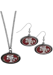 San Francisco 49ers Chrome Dangle W Necklace Womens Earrings
