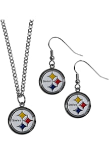Pittsburgh Steelers Chrome Dangle W Necklace Womens Earrings