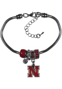 Nebraska Cornhuskers Euro Bead Bracelet Womens Bracelet
