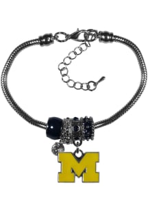 Michigan Wolverines Euro Bead Bracelet Womens Bracelet