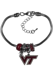 Virginia Tech Hokies Euro Bead Bracelet Womens Bracelet