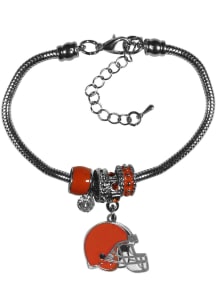Cleveland Browns Euro Bead Bracelet Womens Bracelet