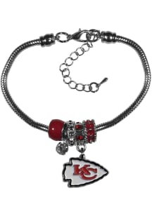 Kansas City Chiefs Euro Bead Bracelet Womens Bracelet