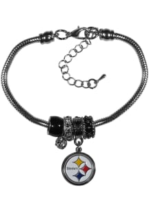 Pittsburgh Steelers Euro Bead Bracelet Womens Bracelet