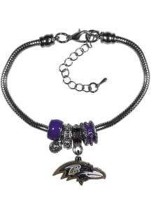 Baltimore Ravens Euro Bead Bracelet Womens Bracelet