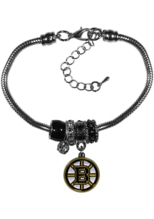 Boston Bruins Euro Bead Bracelet Womens Bracelet