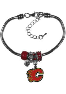 Calgary Flames Euro Bead Bracelet Womens Bracelet