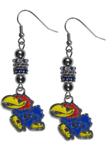 Kansas Jayhawks Euro Bead Earrings Womens Earrings