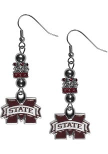 Mississippi State Bulldogs Euro Bead Earrings Womens Earrings