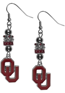 Oklahoma Sooners Euro Bead Earrings Womens Earrings